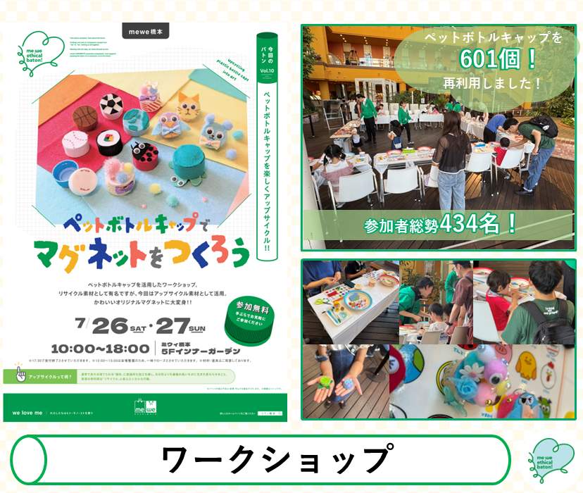me we ethical baton Vol.10 ペットボトルキャップワークショップ 開催! 当日のイベントの様子